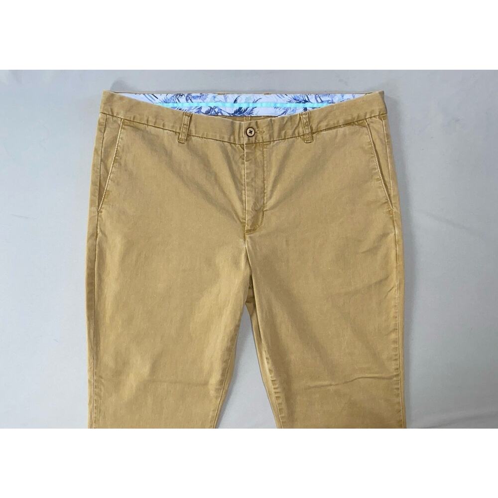 Tommy Bahama Boracay Flat Front Coton/Tencel Chino Pants. Washed Beige, 40X30.